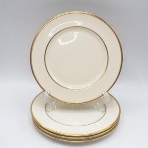 Flintridge Huntington Gold Rim Dinner China Dessert Bread Plate Set of 4 6-1/4"
